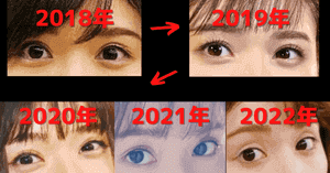 松岡茉優の目の変化画像