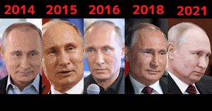 プーチン大統領の顔の変化画像